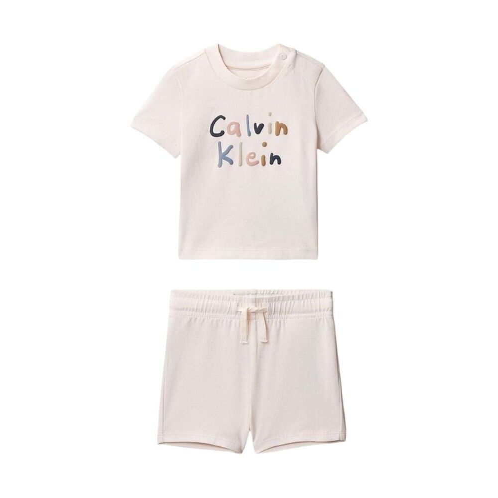 Calvin Klein Baby Logo T-Shirt & Shorts Set (Pack of 2) / Pearl